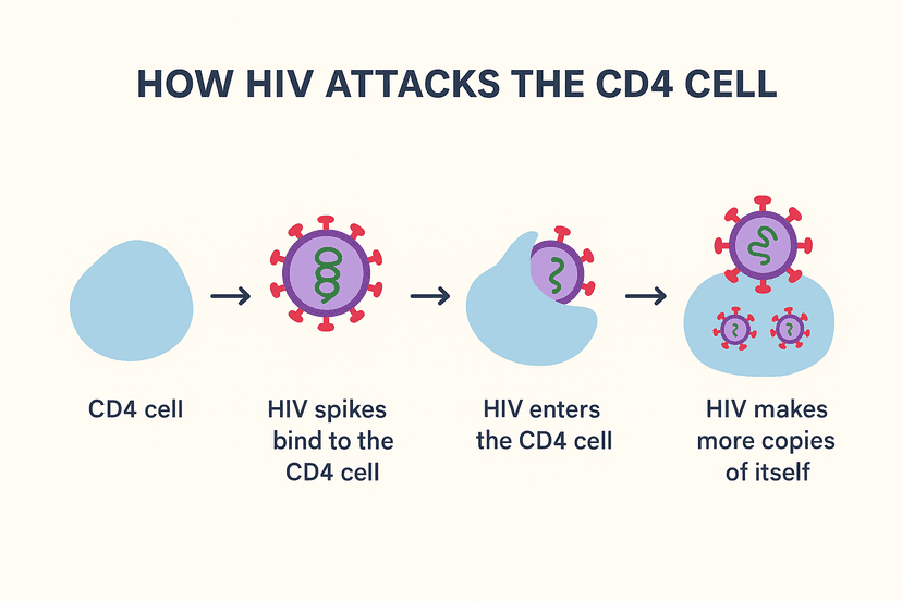How HIV attacks the D4 cell