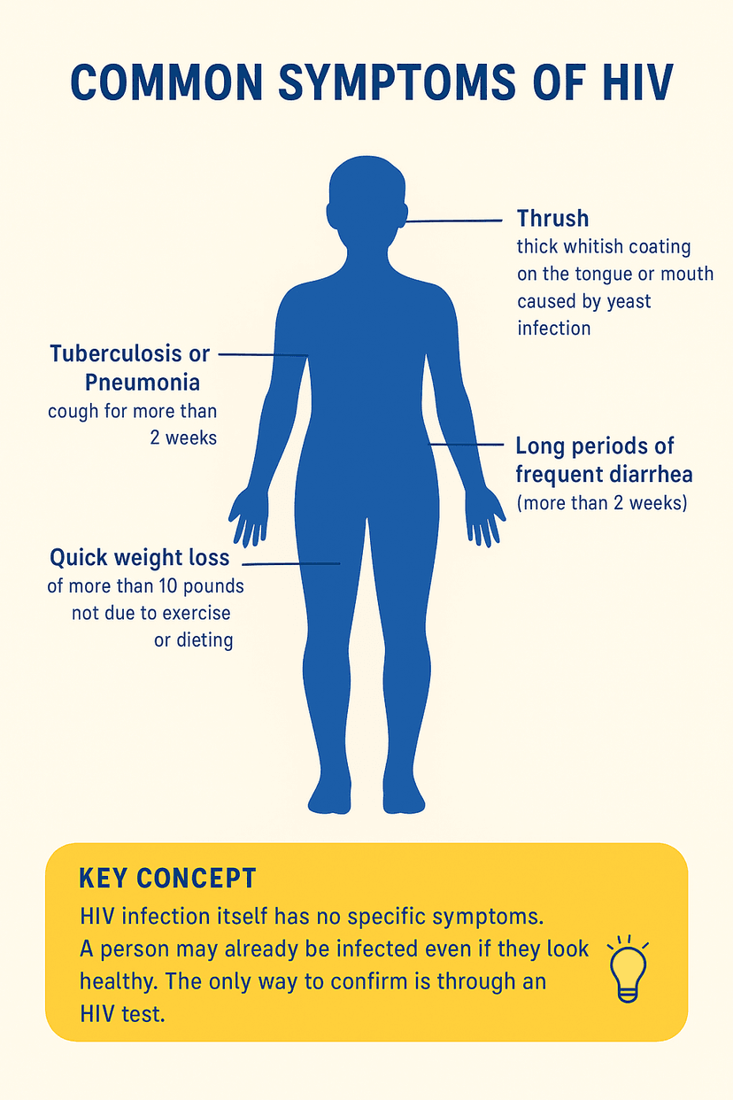 Common symptoms of HIV